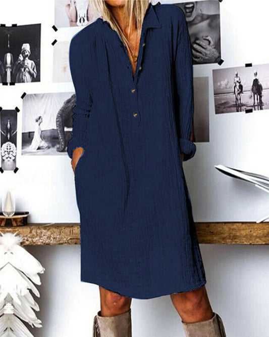 Casual jurk in overhemdstijl met luchtige snit