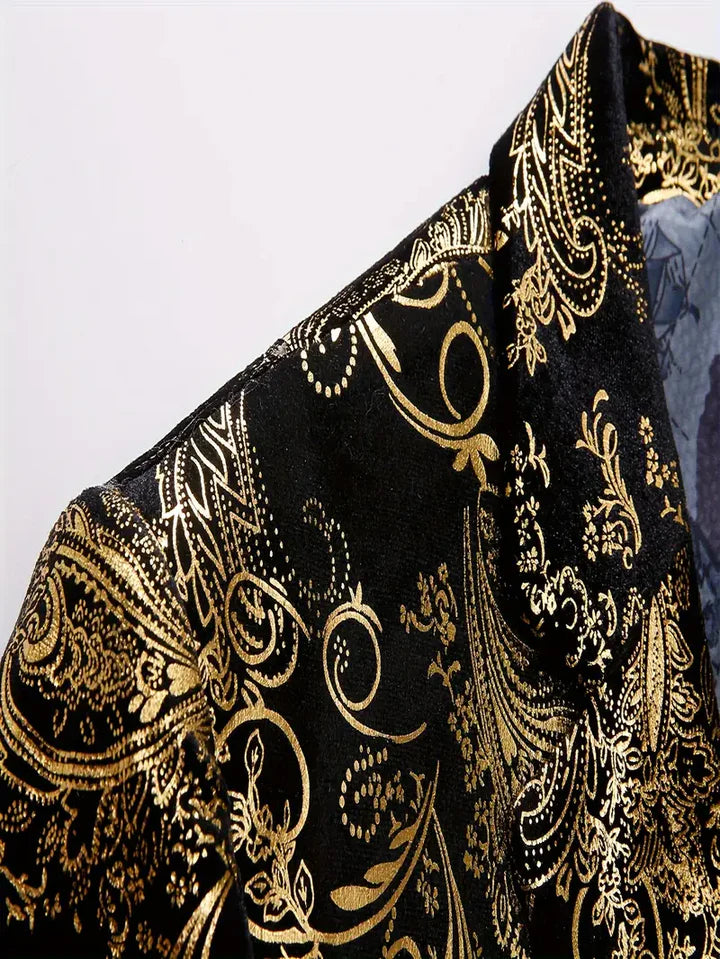 Stijlvolle en elegante herenblazer in barokpatroon