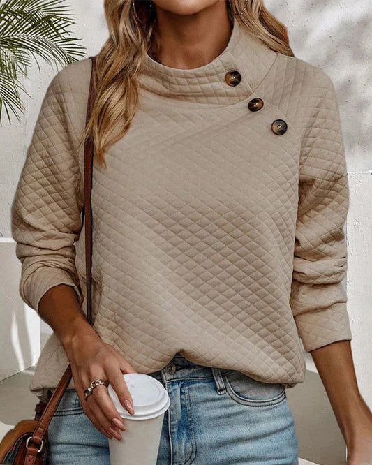 Hailey - effen kleur top met lange mouwen