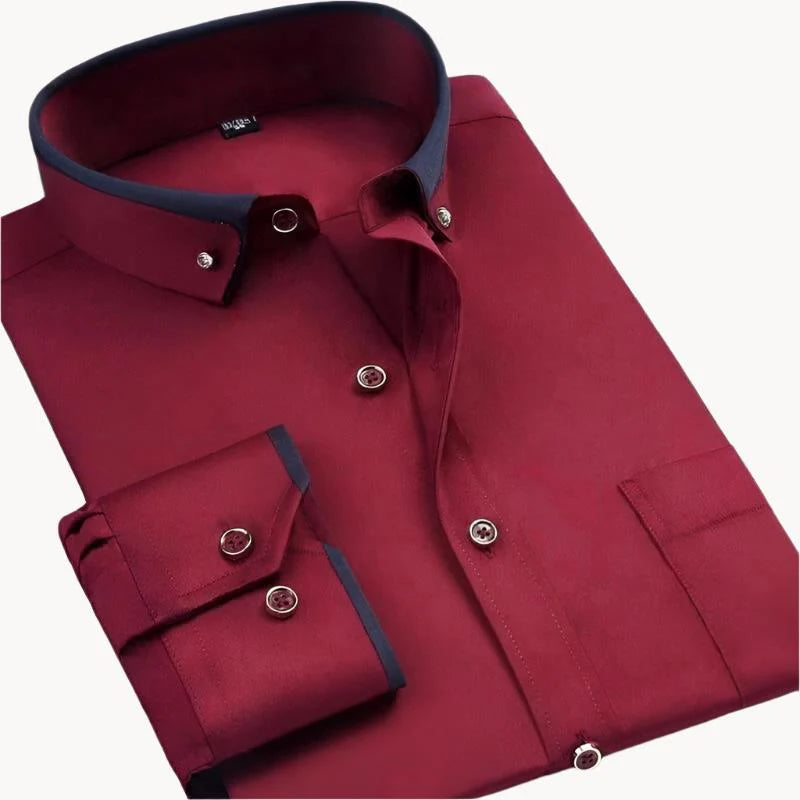 Isaak - tijdloze elegantie en de hele dag comfort herenoverhemd met lange mouwen