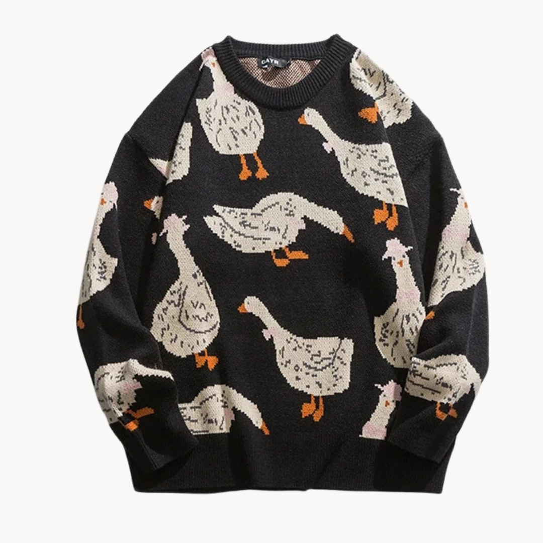 Moerasland - speelse casual damessweater met printontwerp
