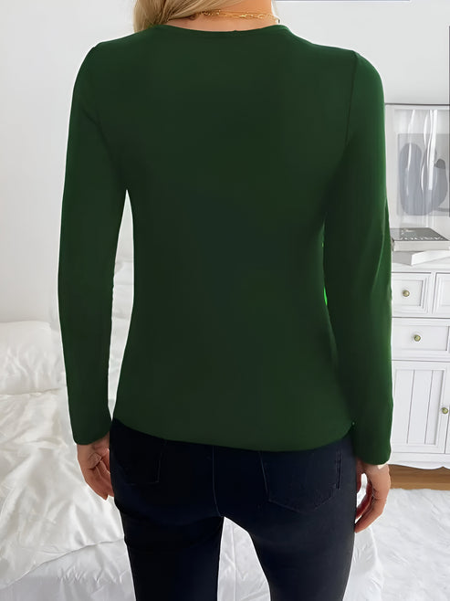 Jera | elegante top met V-hals en lange mouwen