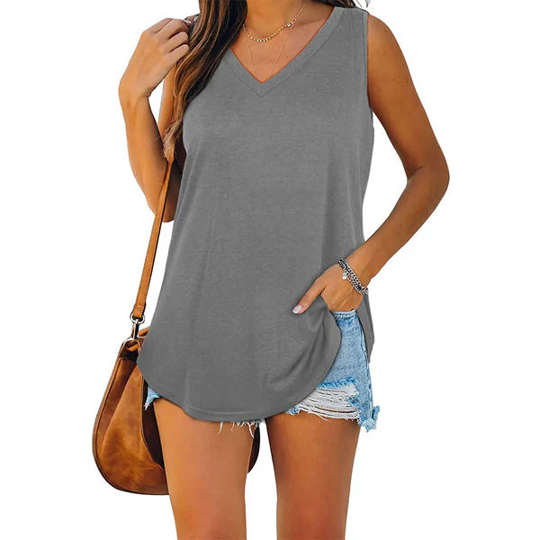 Ophelia - jersey tanktop met v-hals