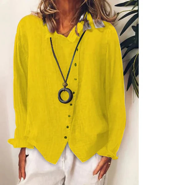 Rinamae - casual lang shirt gemaakt van katoenlinnen