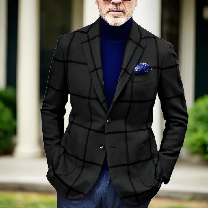 Elegante herenblazer met ruitmotief - chique en stijlvol