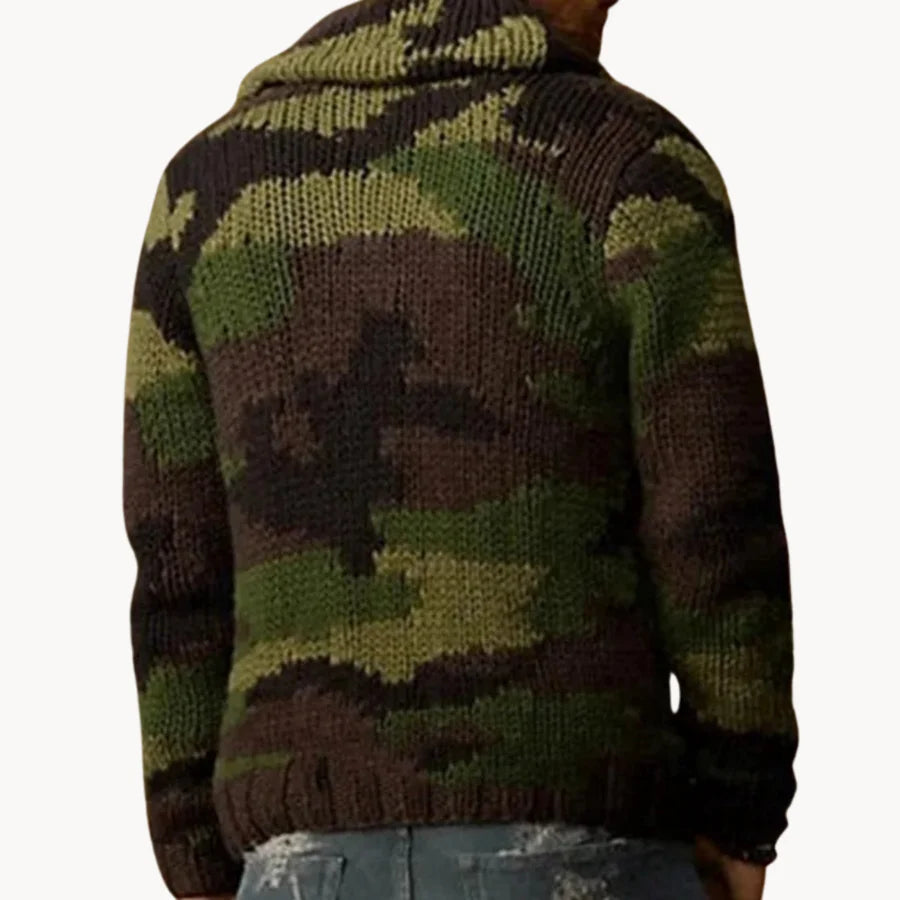 Camouflage - stoer herenvest met camogebreid ontwerp