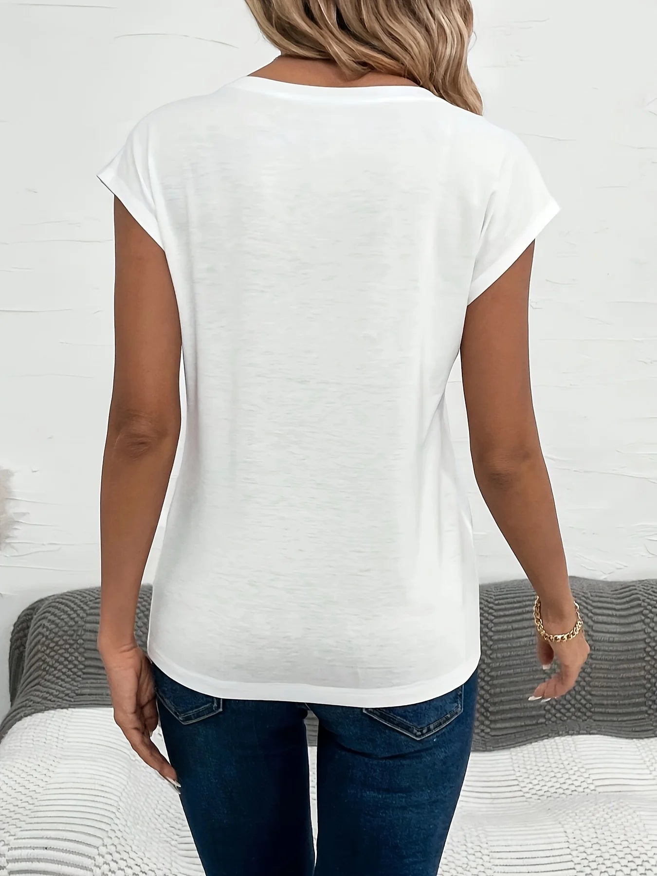 Wit v-hals t-shirt - Laura