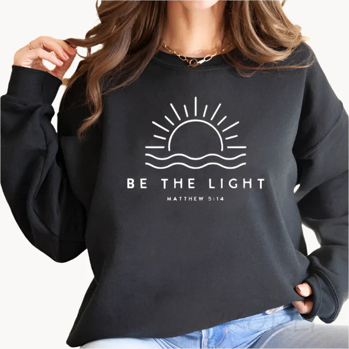 Trui met modieus be the light tekstlogo op de voorkant voor dames