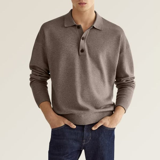 Garen - casual herenpoloshirt met lange mouwen