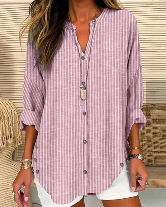 Charme van nonchalance – losvallende gestreepte blouse