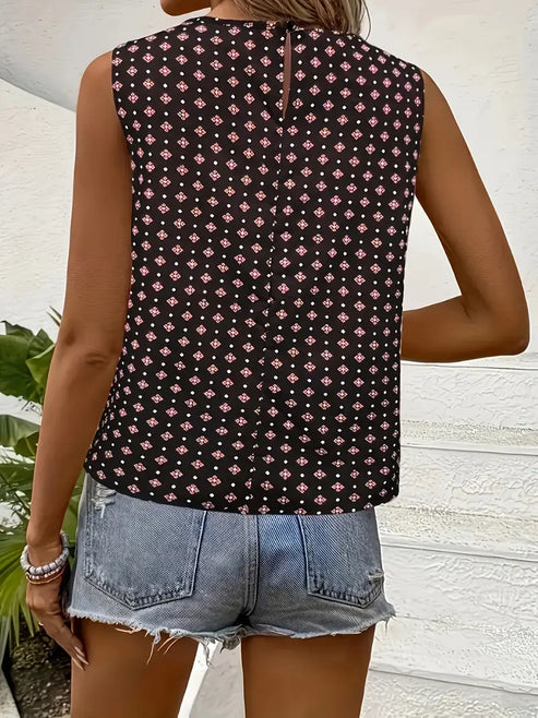 Magdalena | tanktop met ronde hals en print