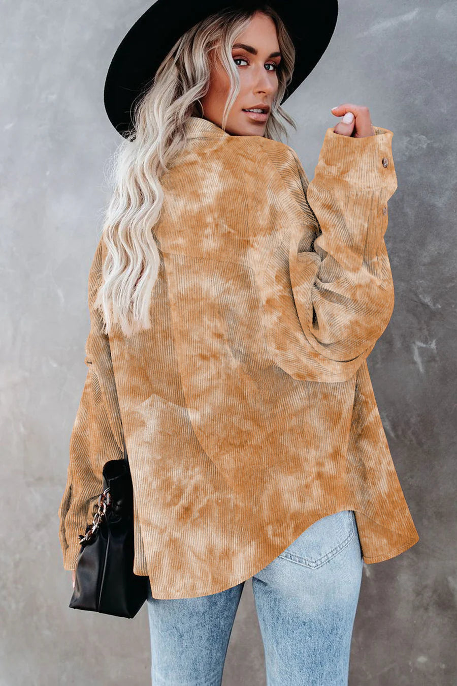 Stijlvol tie-dye corduroy overhemd voor dames