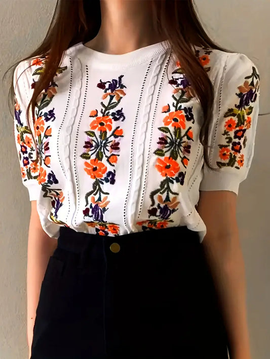 Iris - katoenen gebreide top