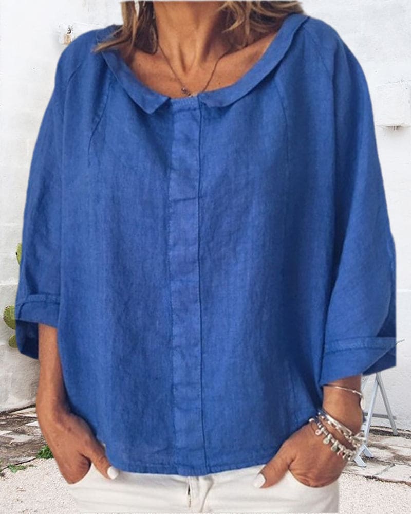 Nora | een losvallend overhemd in een effen kleur