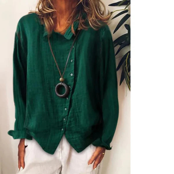 Rinamae - casual lang shirt gemaakt van katoenlinnen