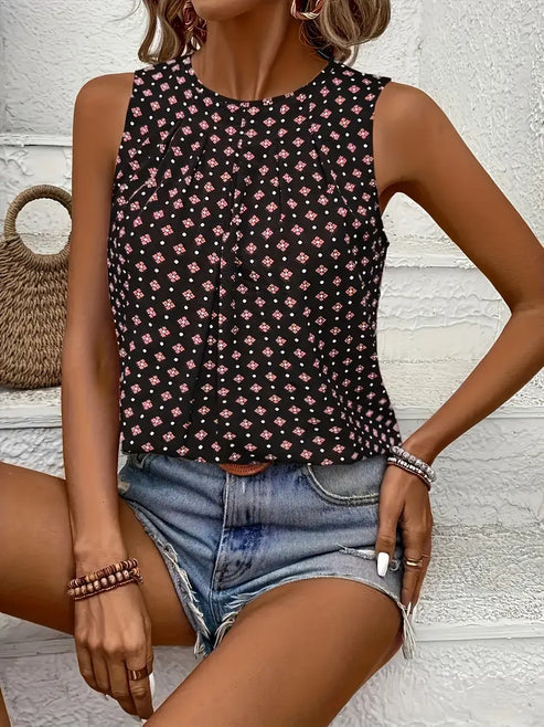 Magdalena | tanktop met ronde hals en print