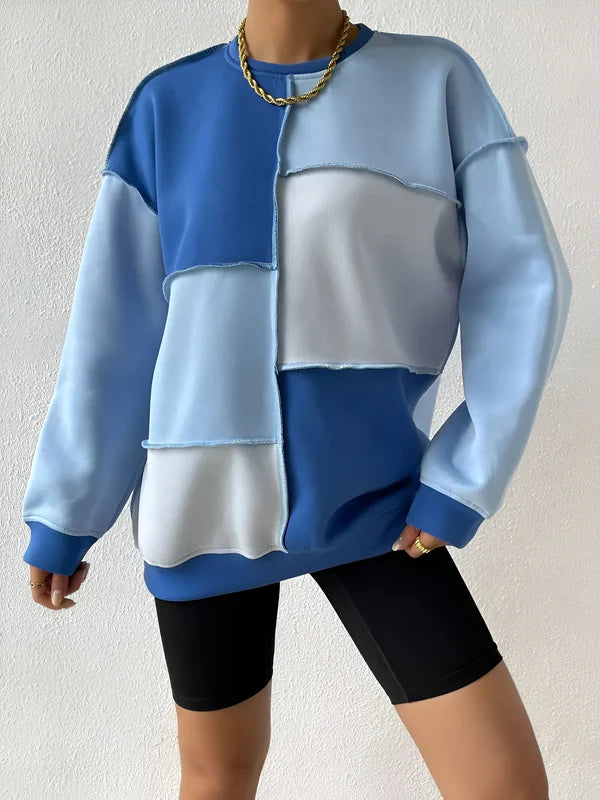 Mila - seatshirt met kleurblokken