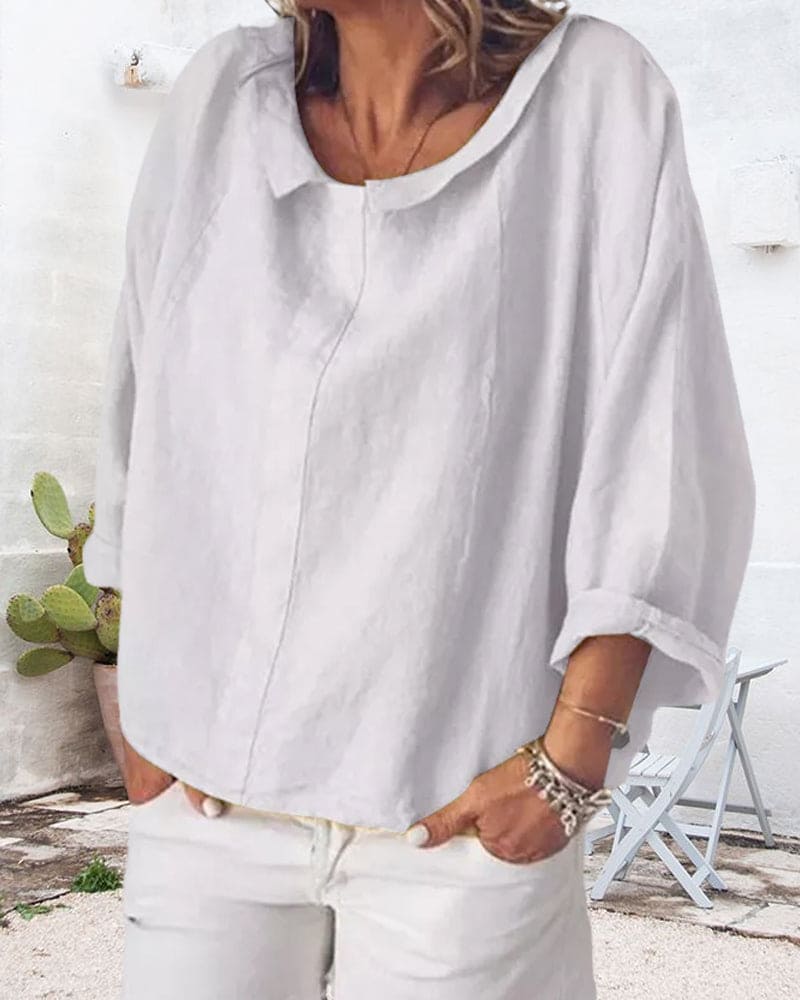 Nora | een losvallend overhemd in een effen kleur