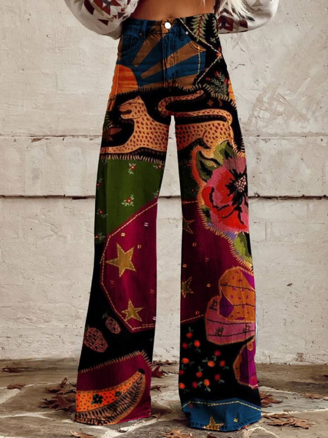 Mila - brede boho vintage broek