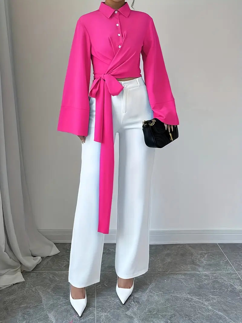 Monette - elegante wikkelblouse