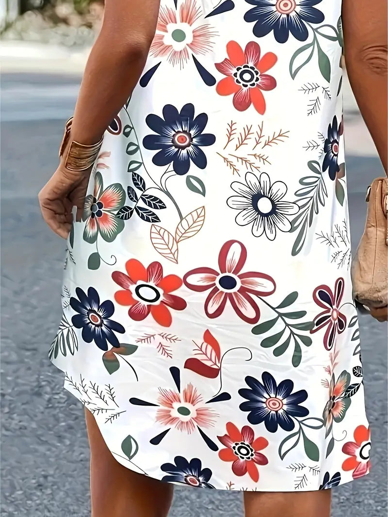 Isabella – tanktopjurk met bloemenprint en ronde hals