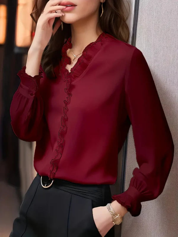 Klimop - blouse met lange mouwen, elegante casual damestop