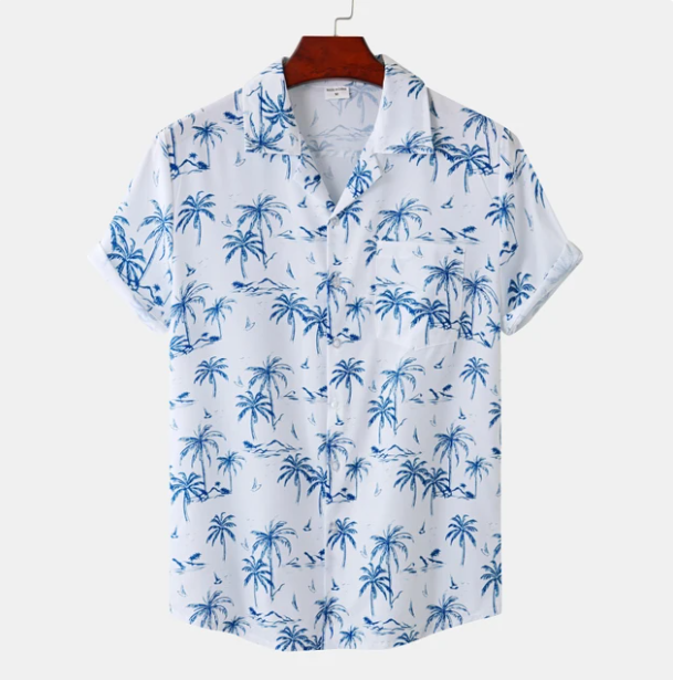 Hawaii surf bloemen blouse voor heren