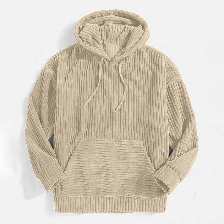 Geribde corduroy hoodie - zereno