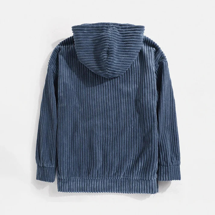 Geribde corduroy hoodie - zereno