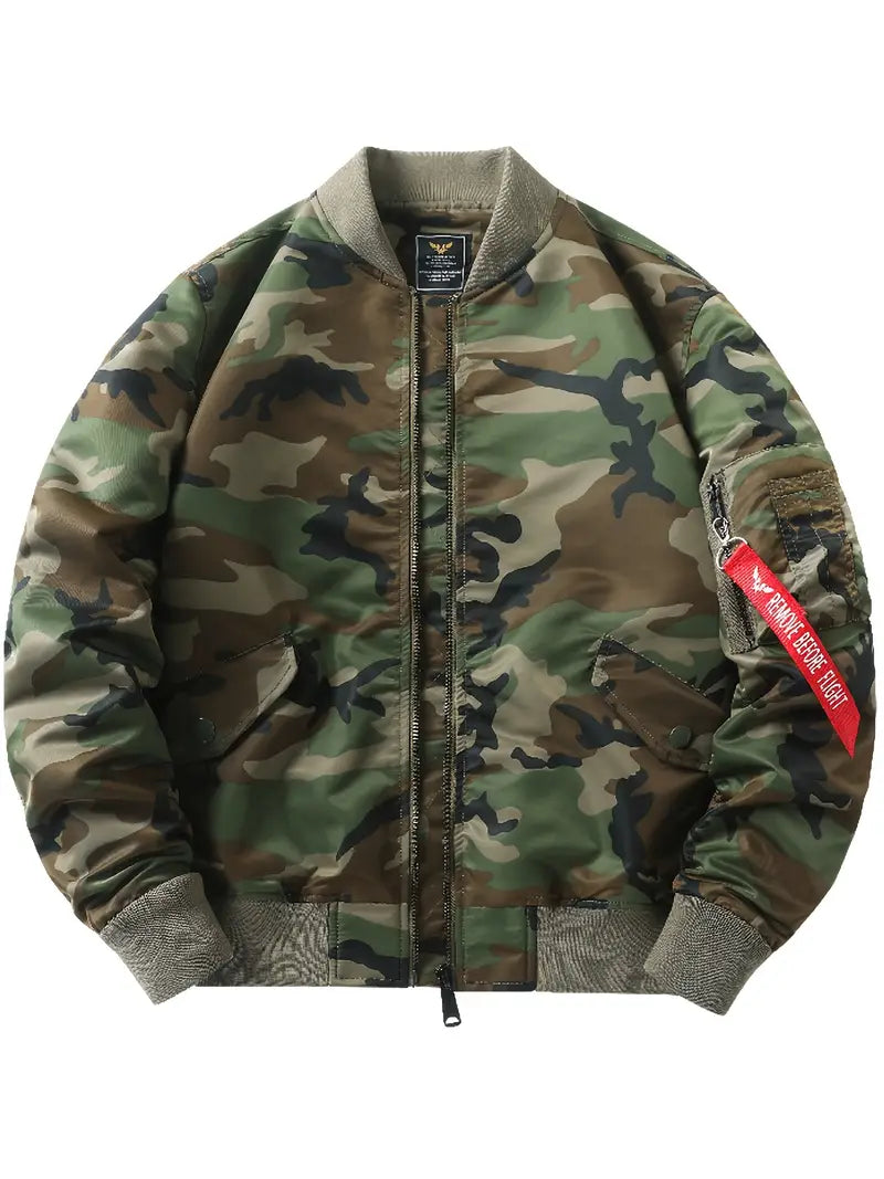 Bomberjacke | Reißverschlüsse | Taschen | Pilot Jacke | Herrenbekleidung-Leyna Moda