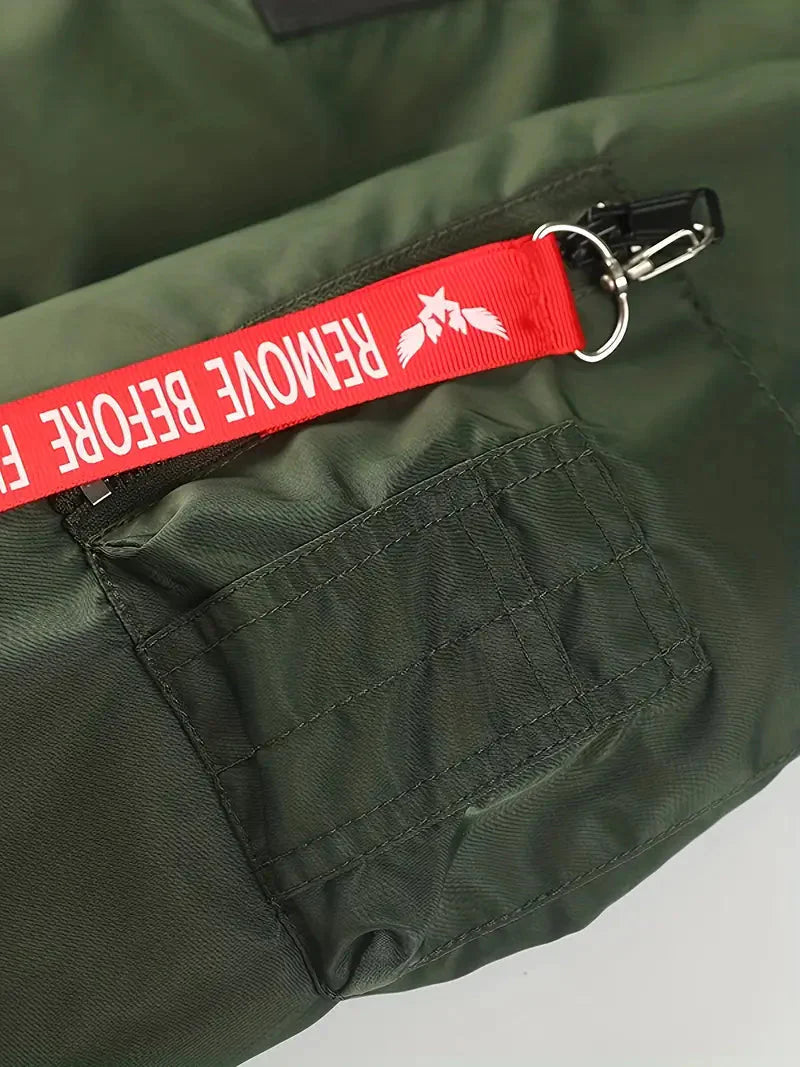 Bomberjacke | Reißverschlüsse | Taschen | Pilot Jacke | Herrenbekleidung-Leyna Moda