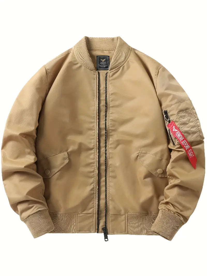 Bomberjacke | Reißverschlüsse | Taschen | Pilot Jacke | Herrenbekleidung-Leyna Moda