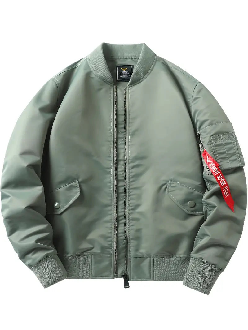 Bomberjacke | Reißverschlüsse | Taschen | Pilot Jacke | Herrenbekleidung-Leyna Moda