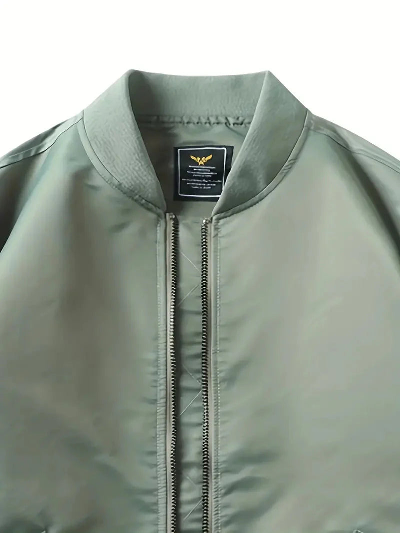 Bomberjacke | Reißverschlüsse | Taschen | Pilot Jacke | Herrenbekleidung-Leyna Moda