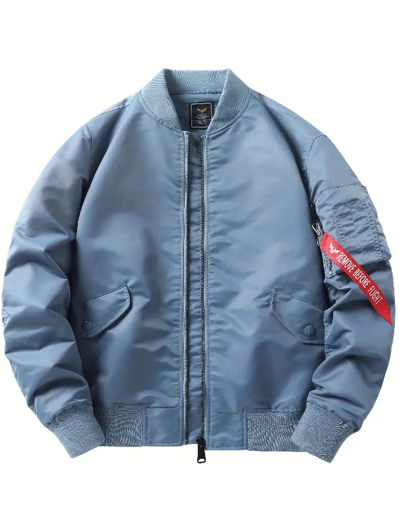 Bomberjacke | Reißverschlüsse | Taschen | Pilot Jacke | Herrenbekleidung-Leyna Moda