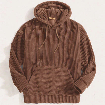 Geribde corduroy hoodie - zereno
