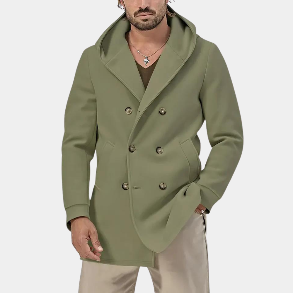 Stijlvolle trenchcoat voor heren met een praktische capuchon voor een casual look