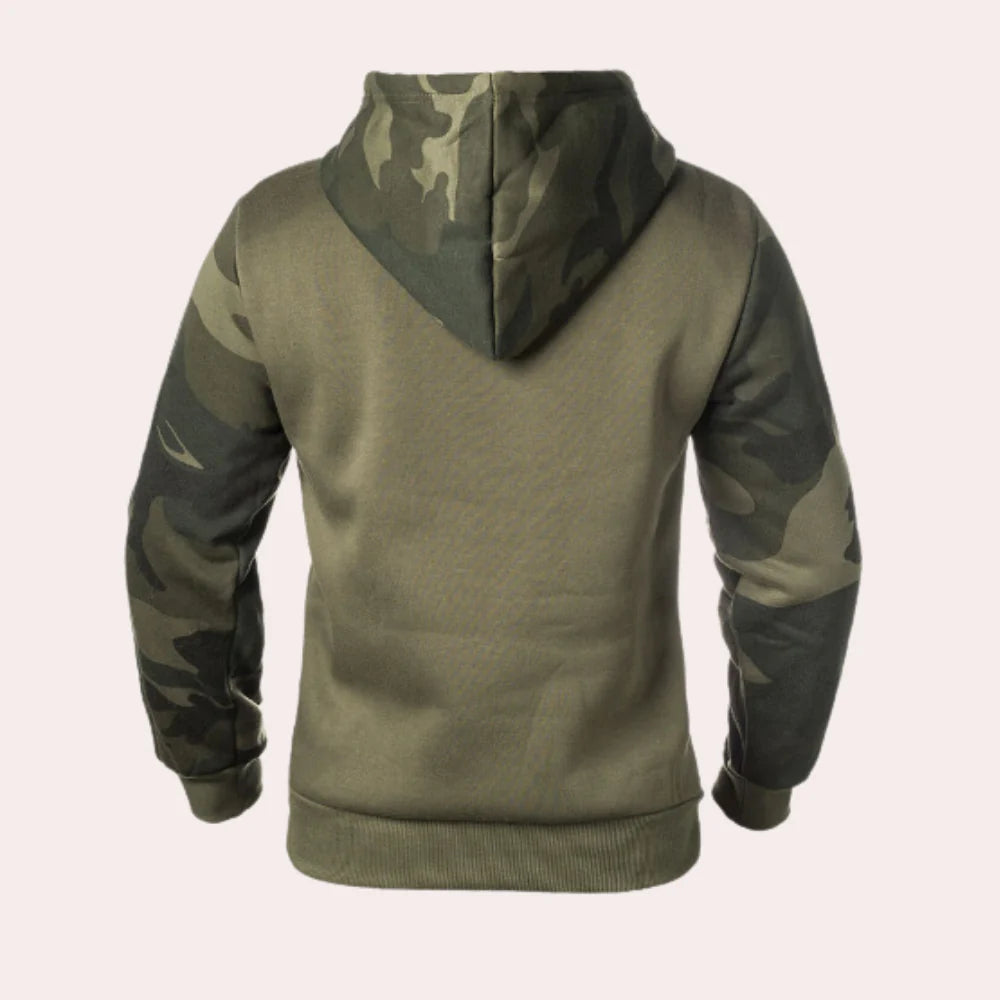 Fritz - stijlvol herensweatshirt met capuchon en camouflagepatroon