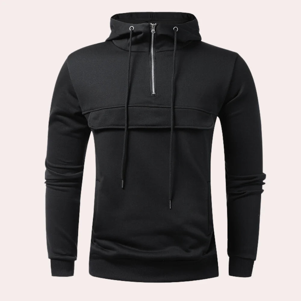 Nikita - casual herenhoodie met halve rits
