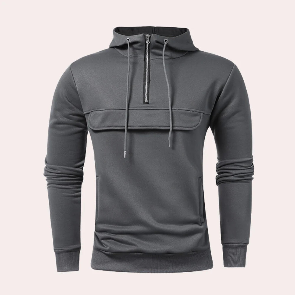 Nikita - casual herenhoodie met halve rits