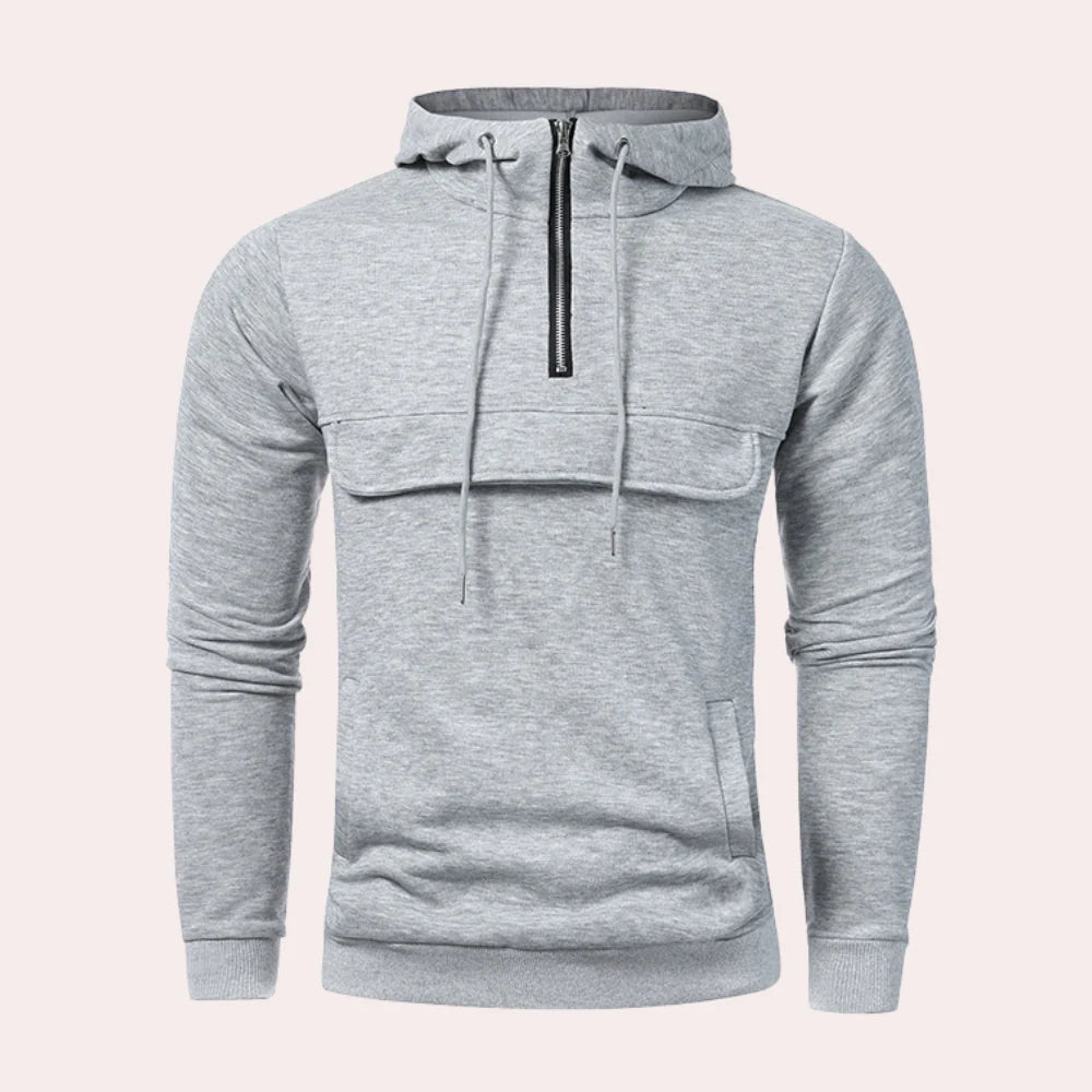 Nikita - casual herenhoodie met halve rits