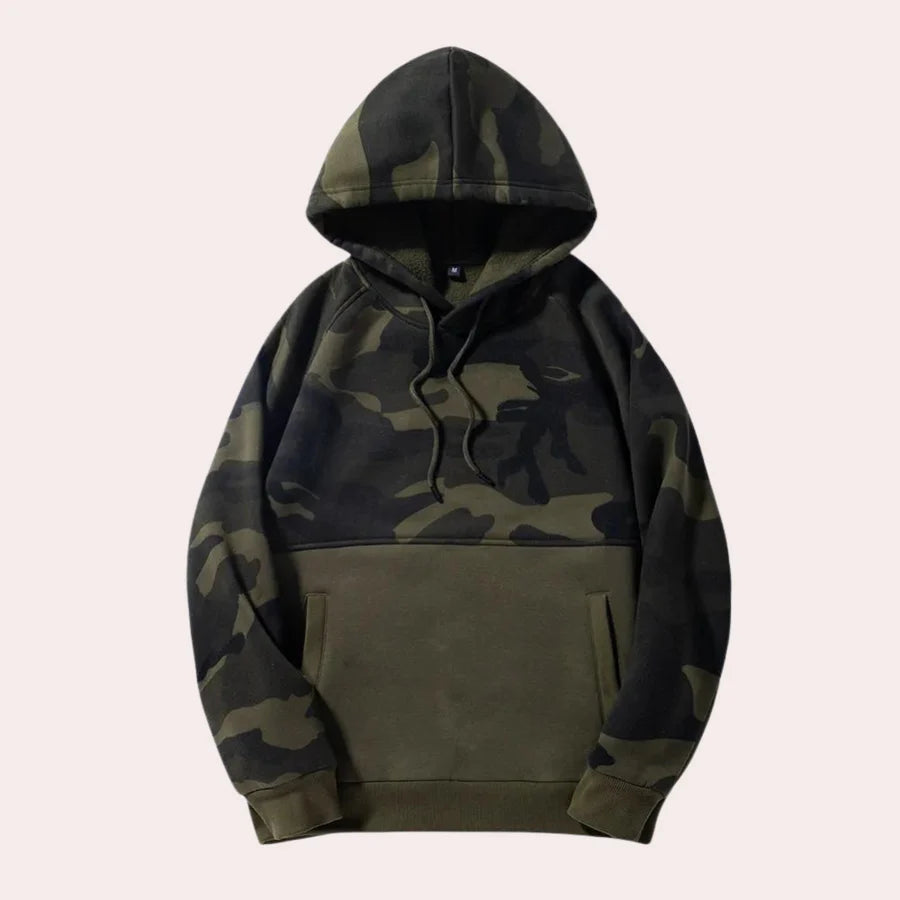 Costas - camouflage hoodie voor heren met steekzakken