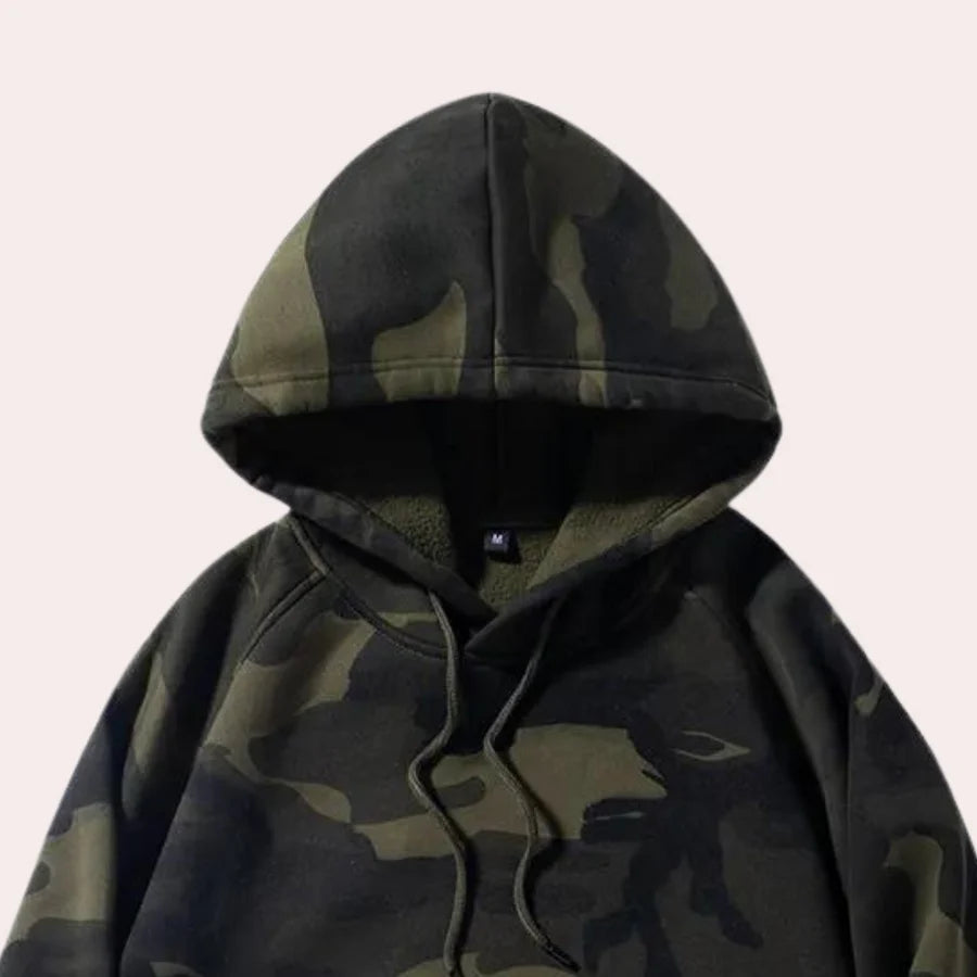 Costas - camouflage hoodie voor heren met steekzakken