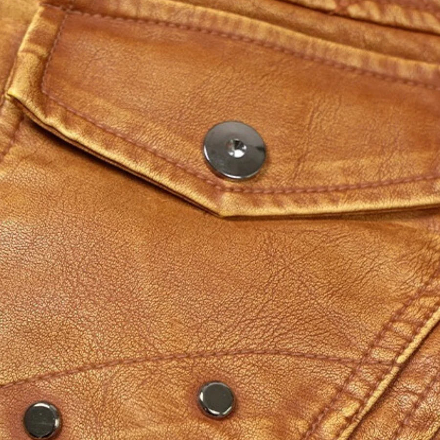 Kyriakos - elegante leren herenjas met trendy capuchon