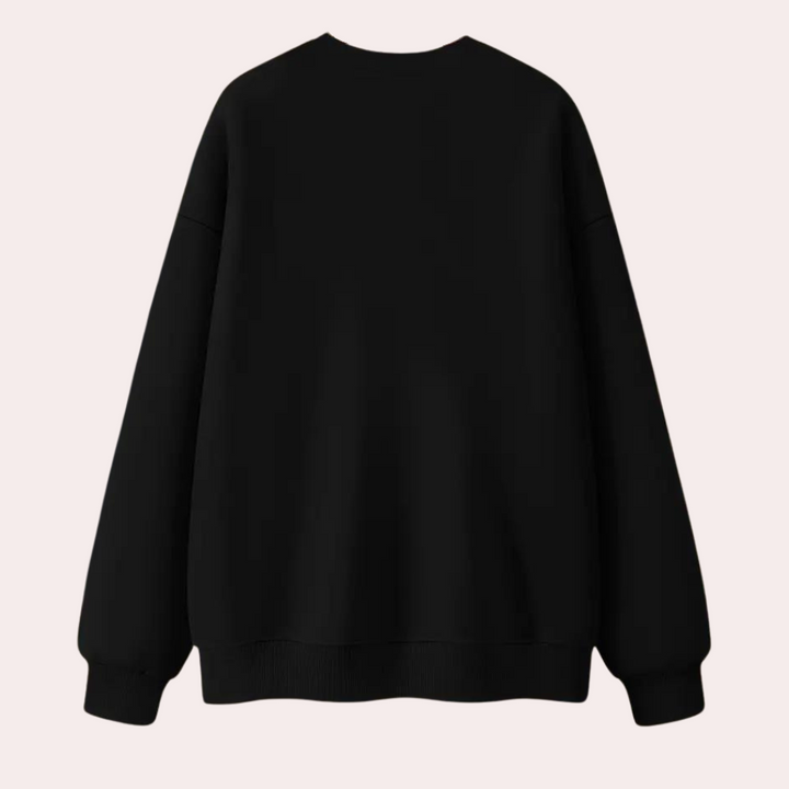 Margaret - stijlvolle Halloween trui voor dames met schattige hondenprint