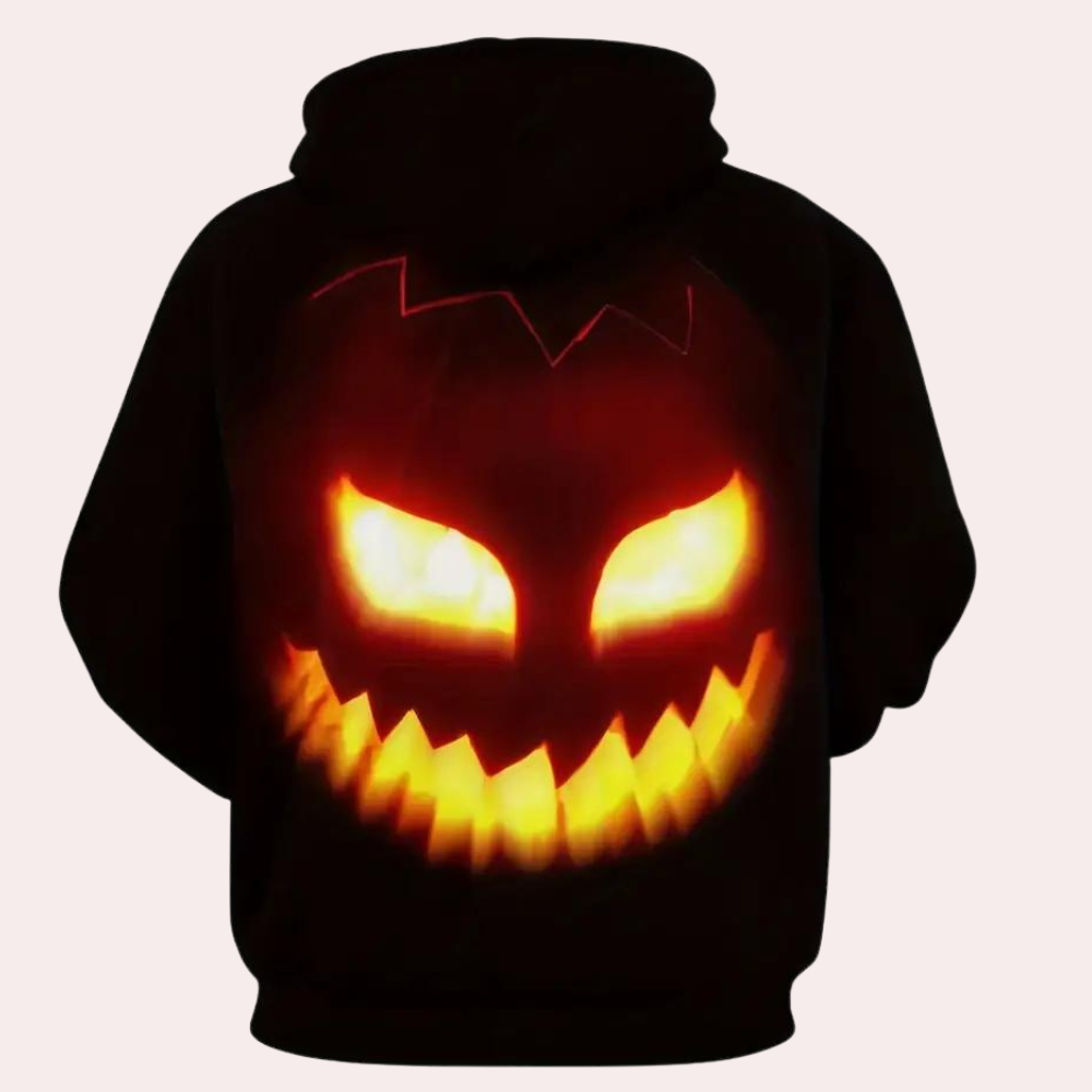 Marton - trendy hoodie voor heren met stijlvolle halloween pompoenprint