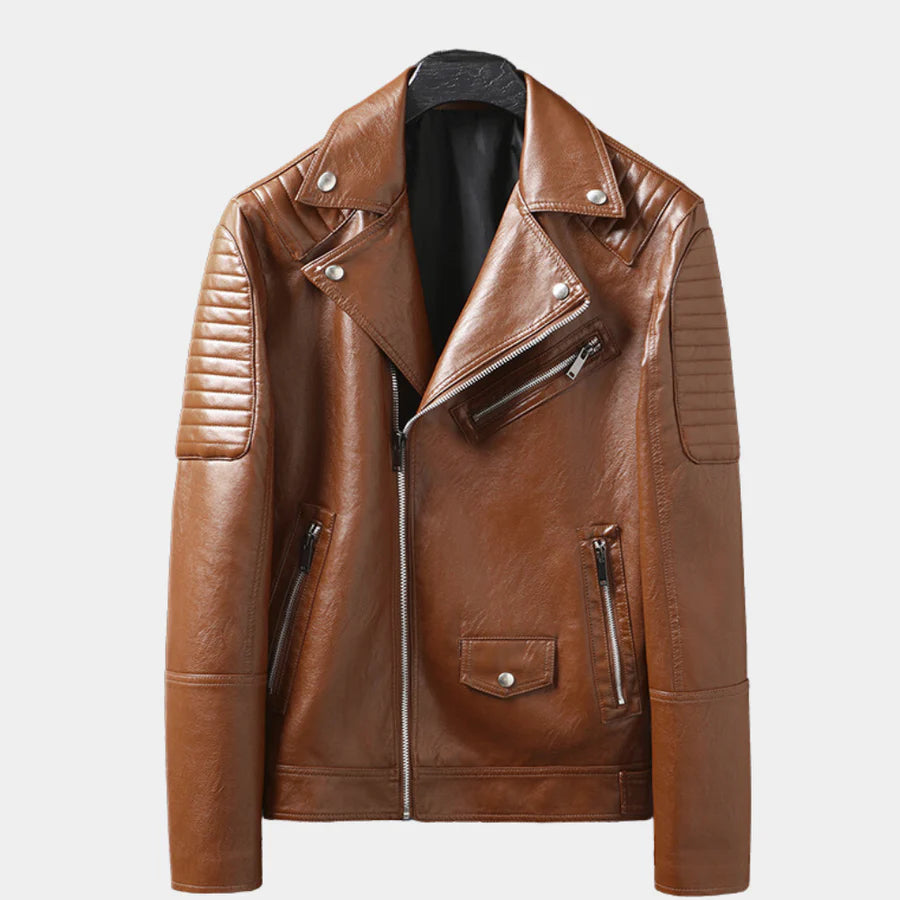 Stijlvol modern heren bikerjack met ritssluiting, perfect voor elke gelegenheid