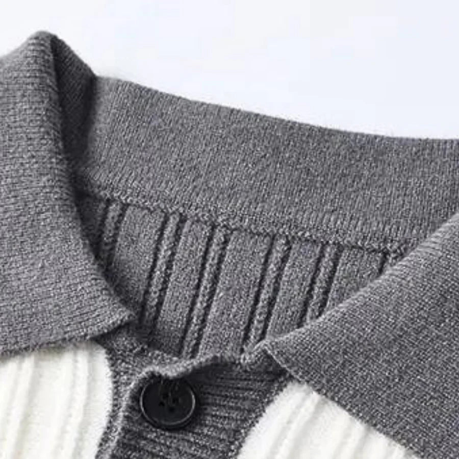 Toncse - gebreide polo met lange mouwen voor heren