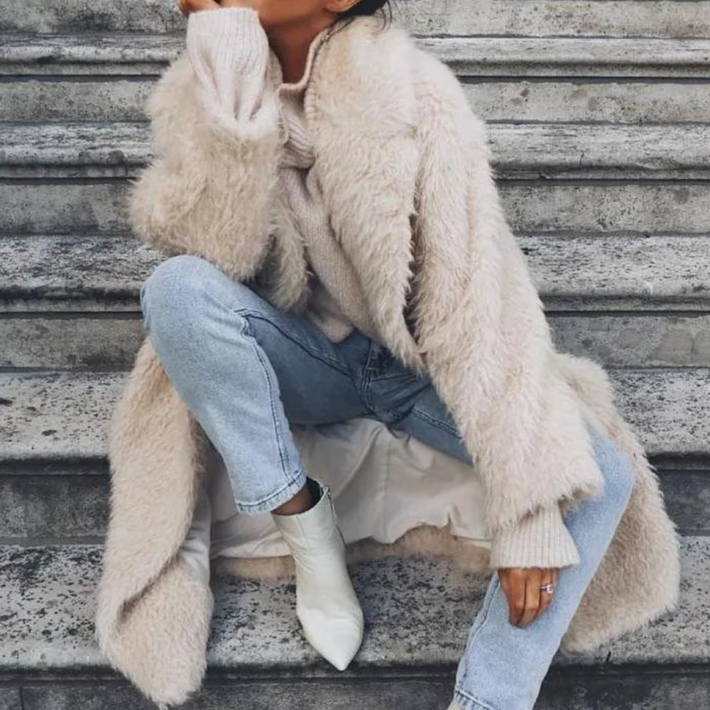 Tara - elegante pluchen winterjas voor dames