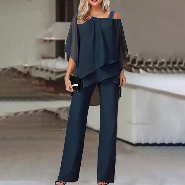 Wilma - elegante off-shoulder design tweedelige set voor dames